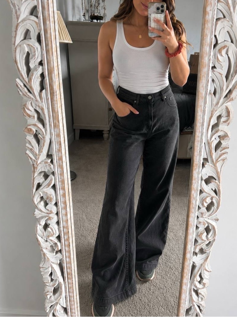 Pistola Black High-Rise Wide Leg Jeans